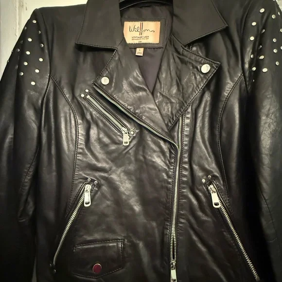 Wilsons Leather Black Studded Jacket NWT - Picture 12 of 12